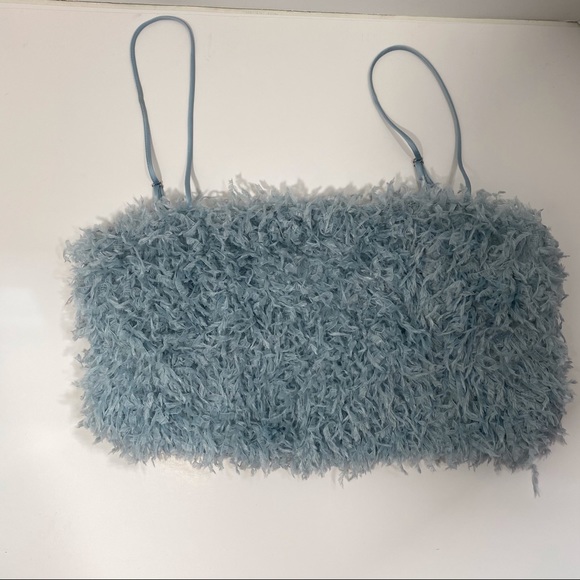 Zara Feather Effect Crop Top - Picture 8 of 10